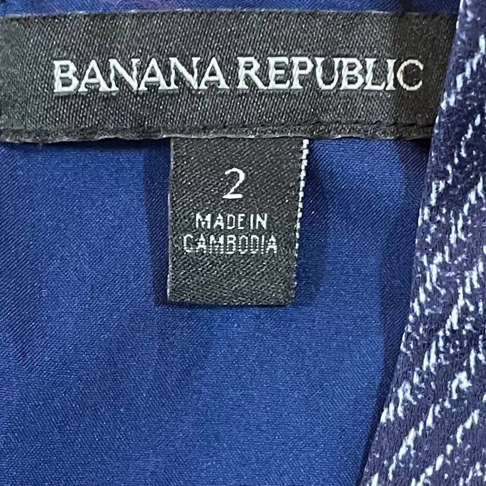 Banana Republic Herringbone Shift Dress Womens Size 2 XS Blue Office - Picture 7 of 11